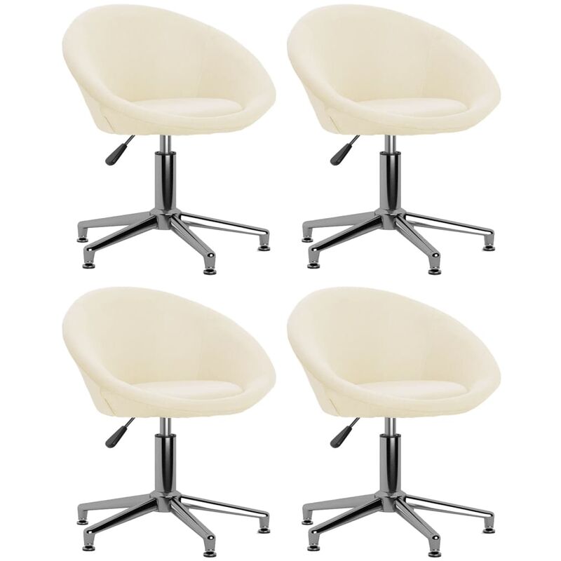 

vidaXL Sillas de comedor giratorias tela 4 uds color crema - Crema