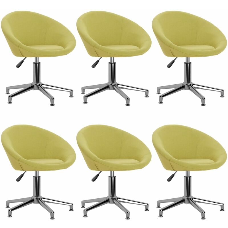 

vidaXL Sillas de comedor giratorias tela 6 uds verde - Verde