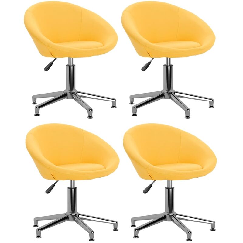 

vidaXL Sillas de comedor giratorias tela 4 uds amarillo - Amarillo