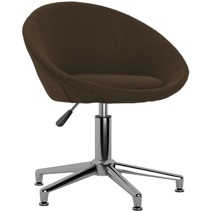 

vidaXL Silla de comedor giratoria tela marrón oscuro - Marrón