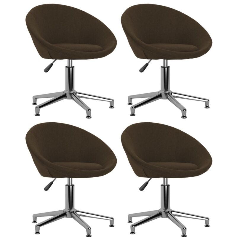 

vidaXL Sillas de comedor giratorias tela 4 uds marrón oscuro - Marrón