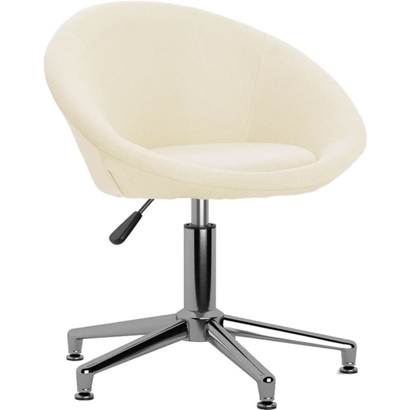 

vidaXL Silla de comedor giratoria tela color crema - Crema