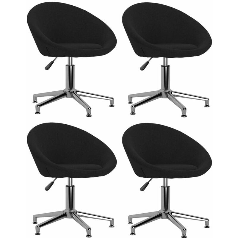 

vidaXL Sillas de comedor giratorias tela 4 uds negro - Negro