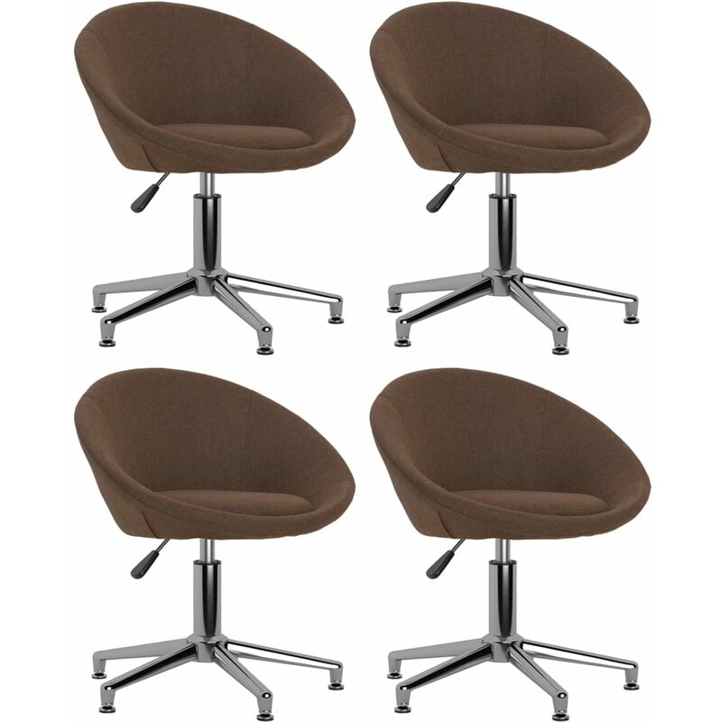

vidaXL Sillas de comedor giratorias tela 4 uds marrón - Marrón