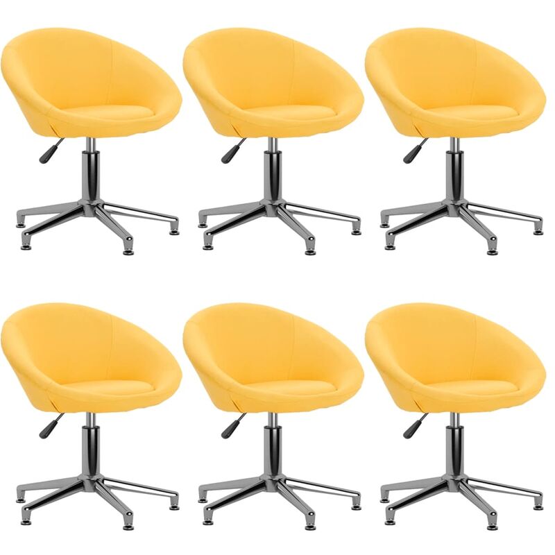 

vidaXL Sillas de comedor giratorias tela 6 uds amarillo - Amarillo