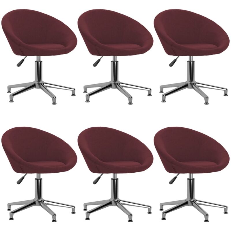 

vidaXL Sillas de comedor giratorias tela 6 uds morada - Púrpura