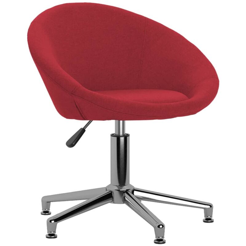 

vidaXL Silla de comedor giratoria tela color vino tinto - Rojo