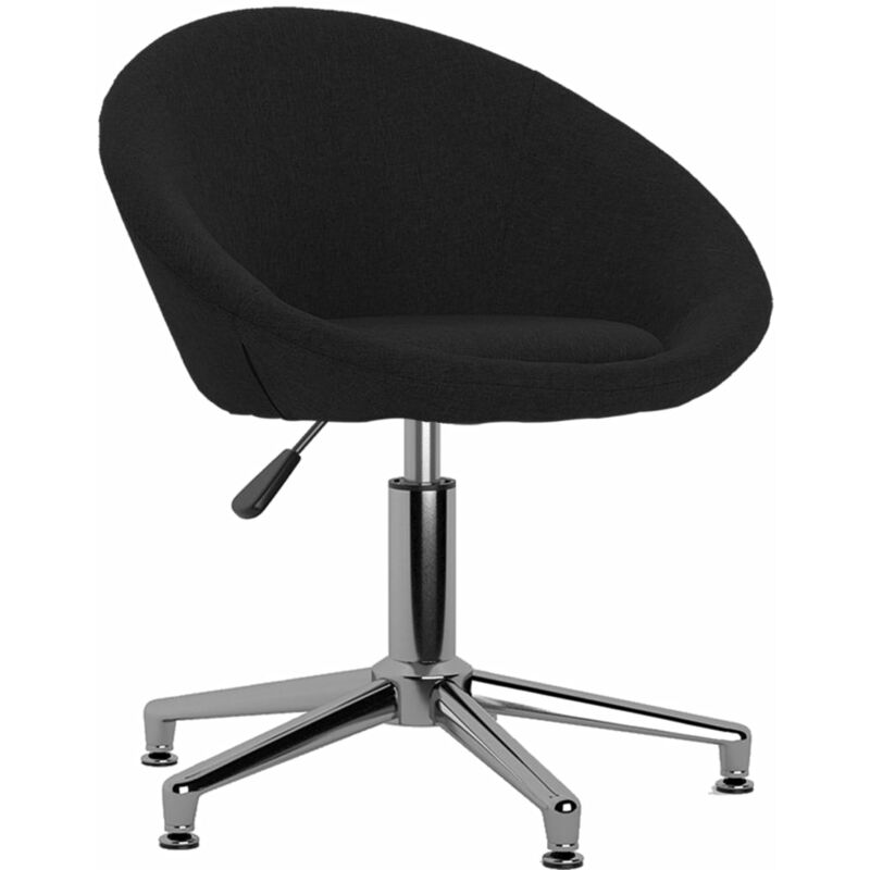 

vidaXL Silla de comedor giratoria tela negro - Negro