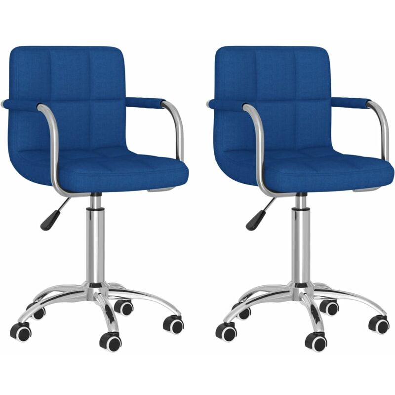 

vidaXL Sillas de comedor giratorias tela 2 uds azul - Azul