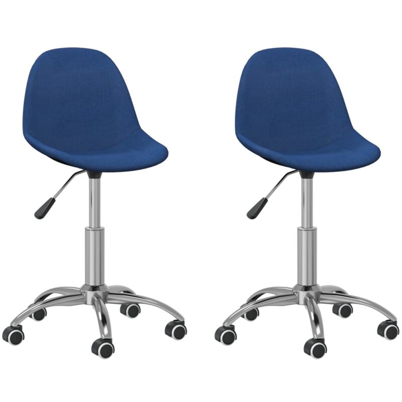 

vidaXL Sillas de comedor giratorias 2 unidades tela azul - Azul