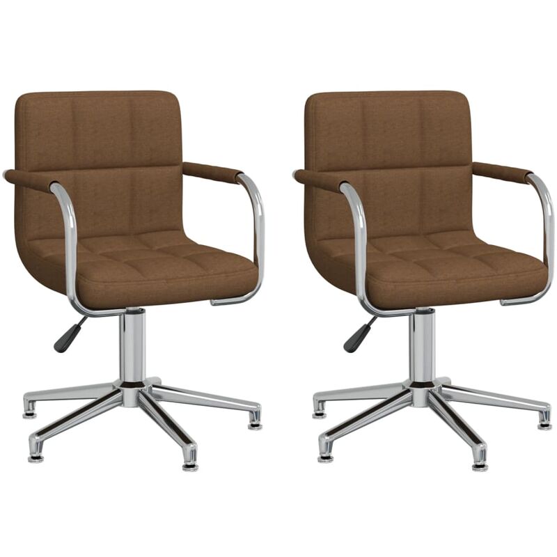 

vidaXL Sillas de comedor giratorias tela 2 unidades marrón - Marrón