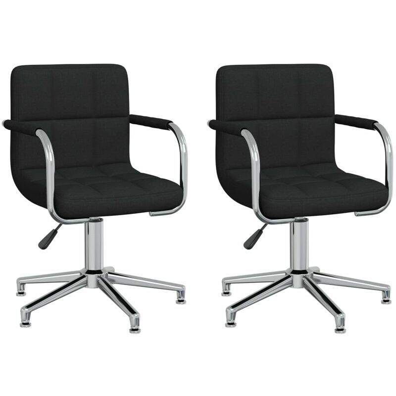 

vidaXL Sillas de comedor giratorias tela 2 unidades negro - Negro
