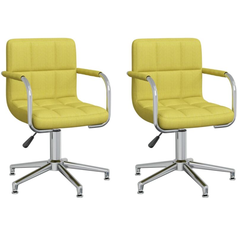 

vidaXL Sillas de comedor giratorias tela 2 unidades verde - Verde