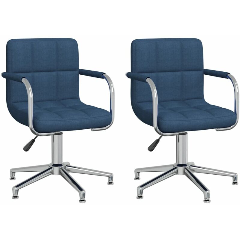 

vidaXL Sillas de comedor giratorias tela 2 unidades azul - Azul