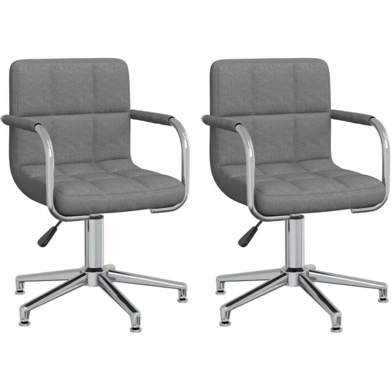 

vidaXL Sillas de comedor giratorias tela 2 unidades gris claro - Gris