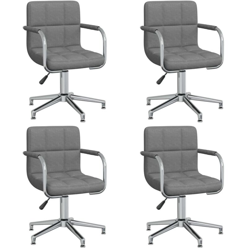 

vidaXL Sillas de comedor giratorias tela 4 unidades gris claro - Gris
