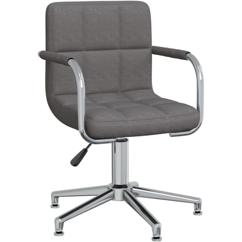 

vidaXL Silla de comedor giratoria tela gris oscuro - Gris