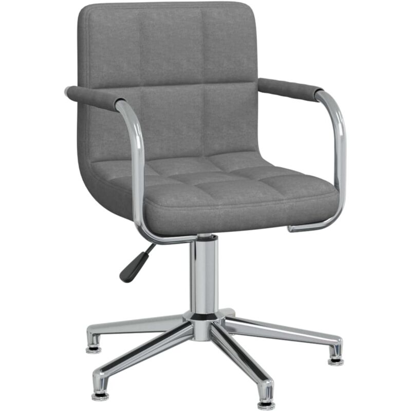 

vidaXL Silla de comedor giratoria tela gris claro - Gris