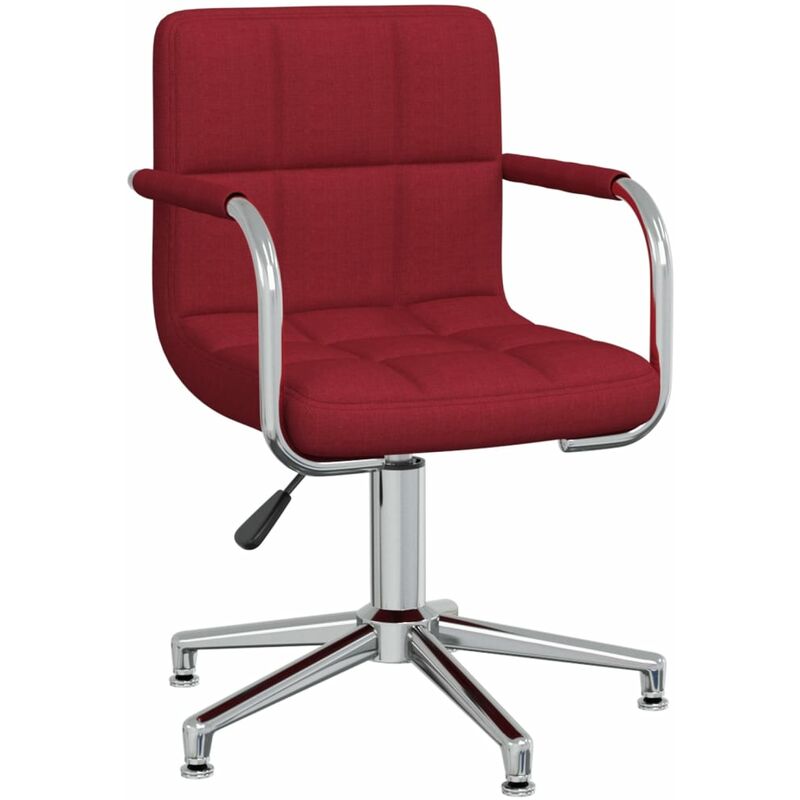 

vidaXL Silla de comedor giratoria tela color vino tinto - Rojo
