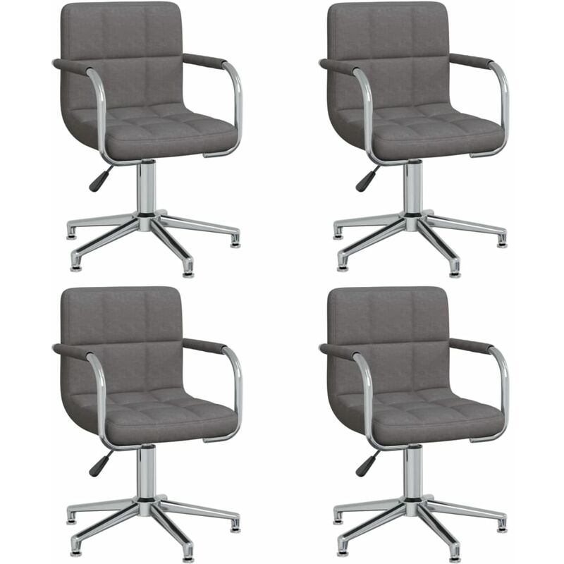 

vidaXL Sillas de comedor giratorias tela 4 unidades gris oscuro - Gris
