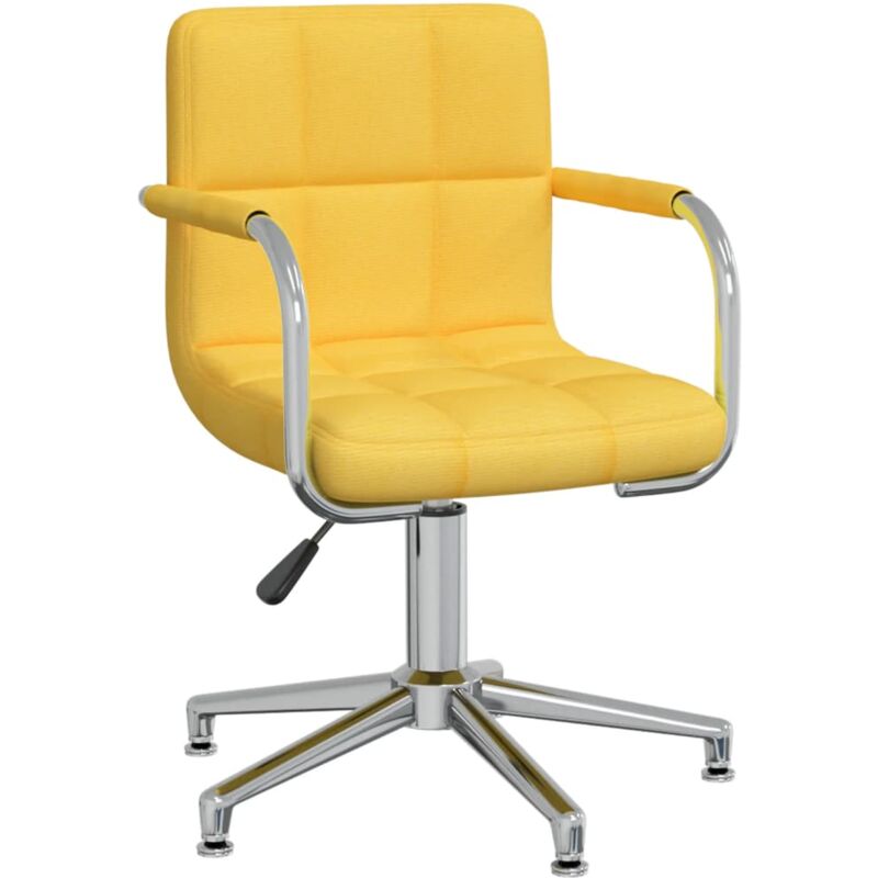 

vidaXL Silla de comedor giratoria tela amarilla mostaza - Amarillo