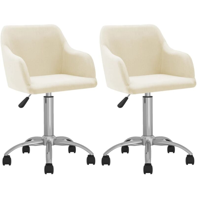 

vidaXL Sillas de comedor giratorias 2 unidades tela color crema - Crema