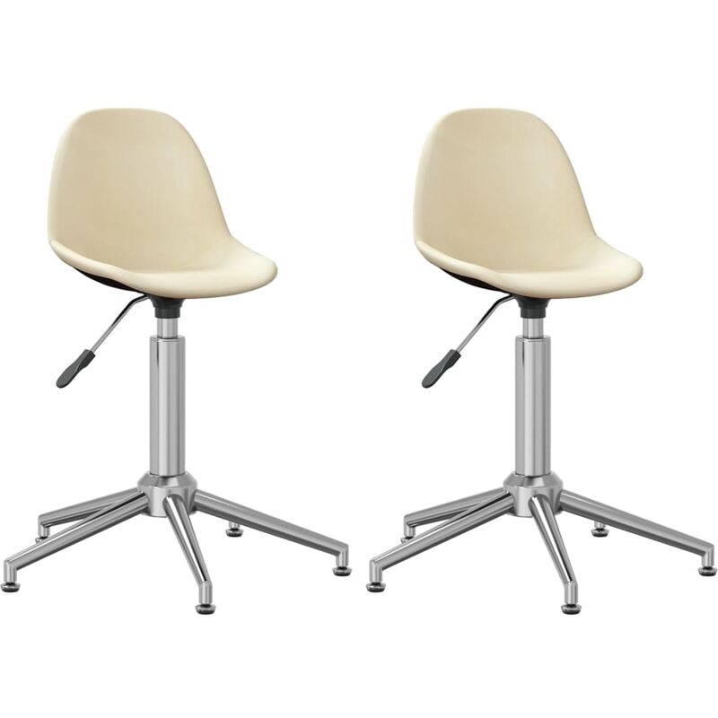 

vidaXL Sillas de comedor giratorias 2 unidades tela color crema - Crema