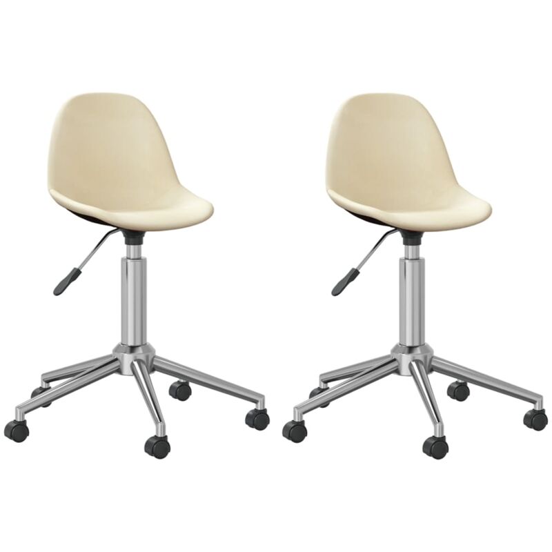 

vidaXL Sillas de comedor giratorias 2 unidades tela color crema - Crema