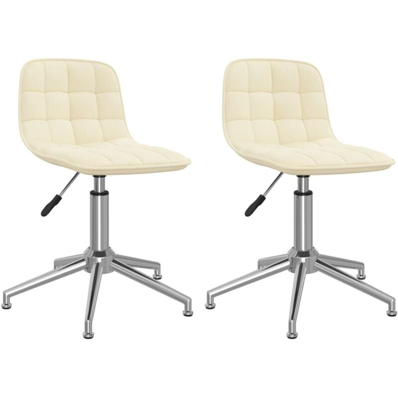 

vidaXL Sillas de comedor giratorias 2 unidades tela color crema - Crema