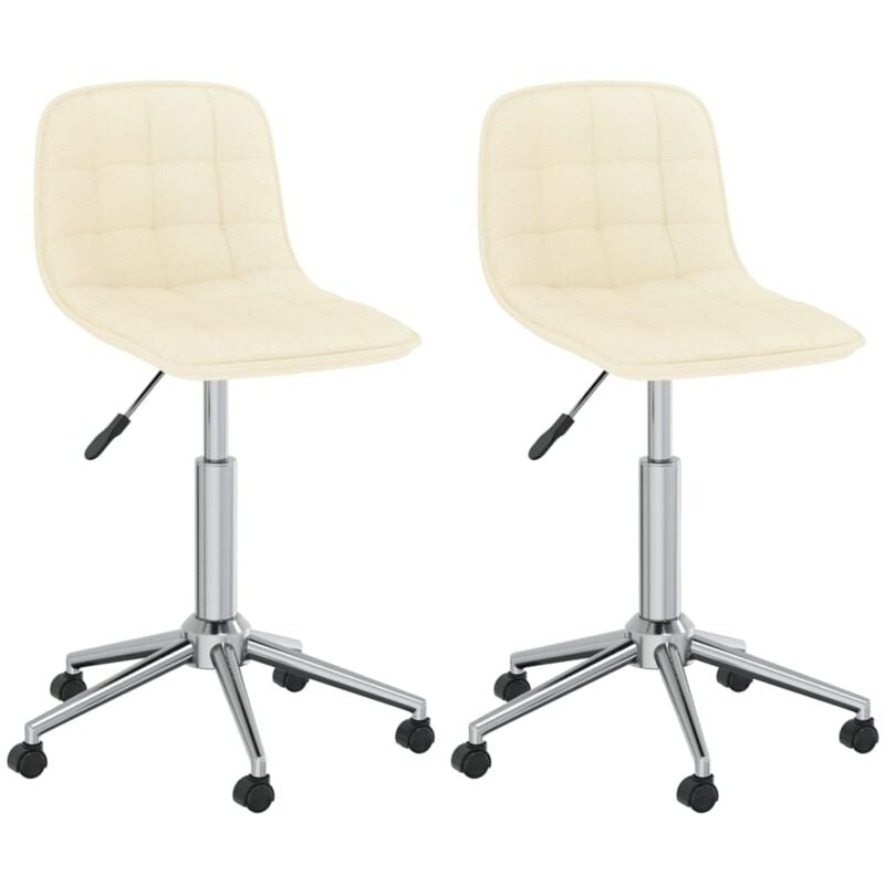 

vidaXL Sillas de comedor giratorias 2 unidades tela color crema - Crema
