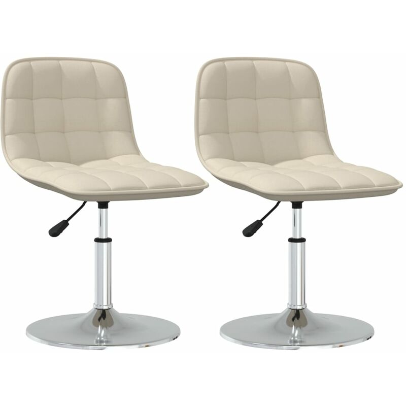 

vidaXL Sillas de comedor giratorias 2 unidades tela color crema - Crema
