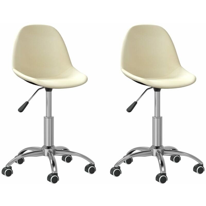 

vidaXL Sillas de comedor giratorias 2 unidades tela crema - Crema