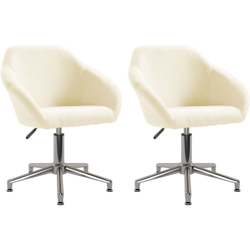 

vidaXL Sillas de comedor giratorias 2 unidades tela crema - Crema