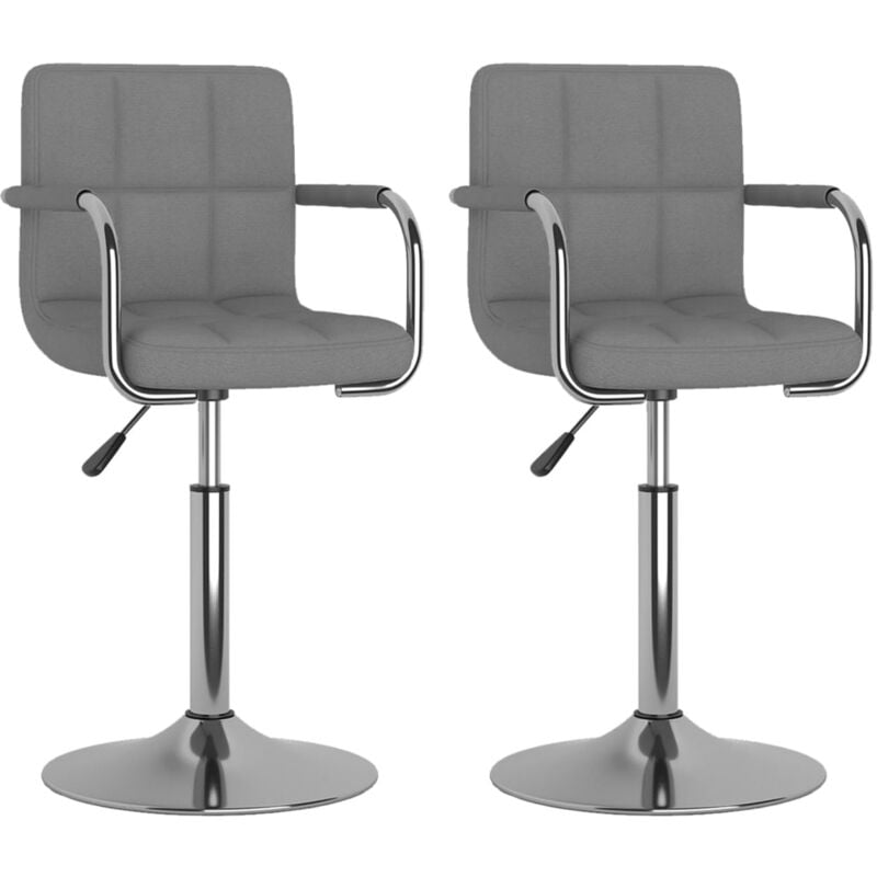 

vidaXL Sillas de comedor giratorias de tela 2 uds gris claro - Gris