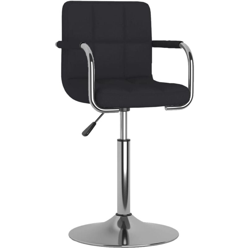 

vidaXL Silla de comedor giratoria de tela negra - Negro