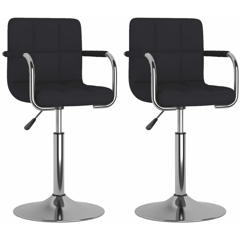 

vidaXL Sillas de comedor giratorias de tela 2 uds negro - Negro