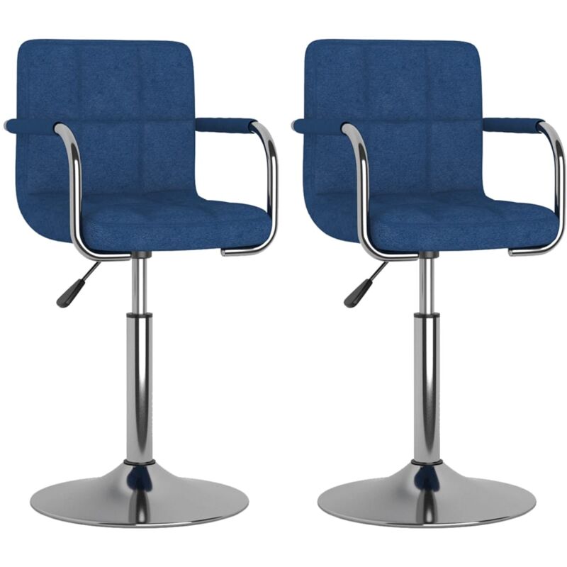 

vidaXL Sillas de comedor giratorias de tela 2 uds azul - Azul