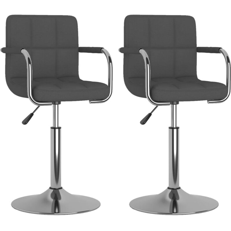 

vidaXL Sillas de comedor giratorias de tela 2 uds gris oscuro - Gris