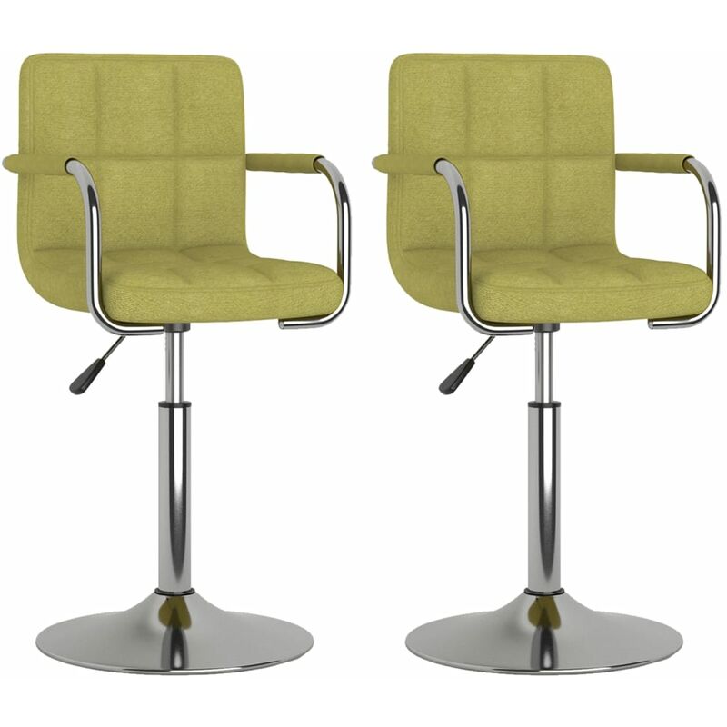 

vidaXL Sillas de comedor giratorias de tela 2 uds verde - Verde