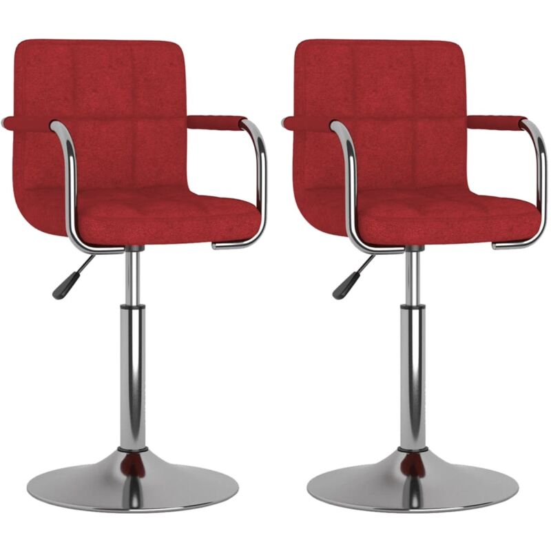 

vidaXL Sillas de comedor giratorias de tela 2 uds rojo vino tinto - Rojo