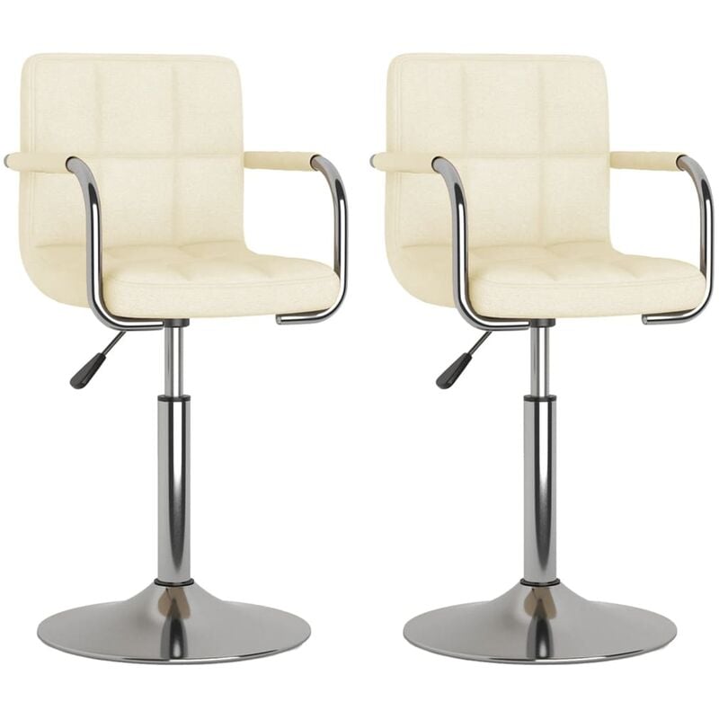 

vidaXL Sillas de comedor giratorias de tela 2 uds color crema - Crema