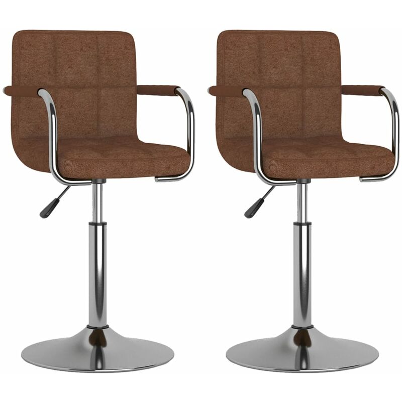 

vidaXL Sillas de comedor giratorias de tela 2 uds marrón - Marrón