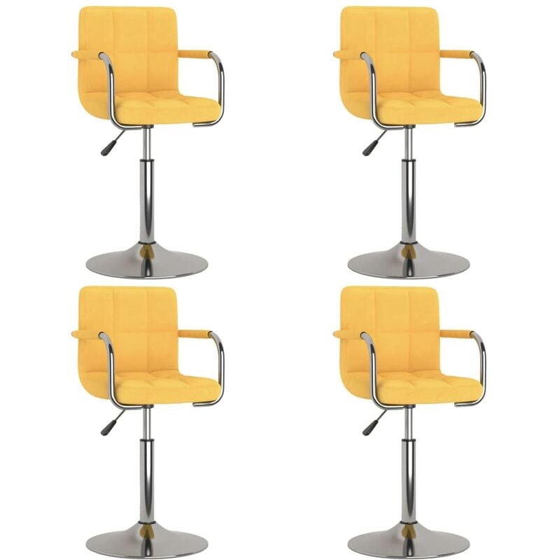 

Sillas de comedor giratorias de tela 4 uds amarillo mostaza - Amarillo - Vidaxl