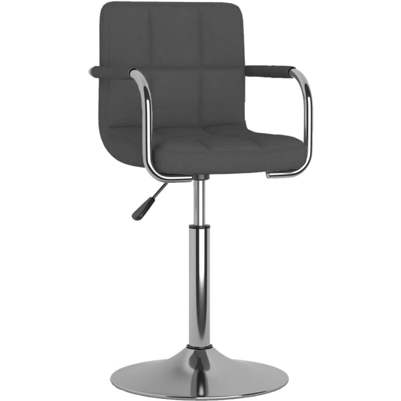 

vidaXL Silla de comedor giratoria de tela gris oscuro - Gris