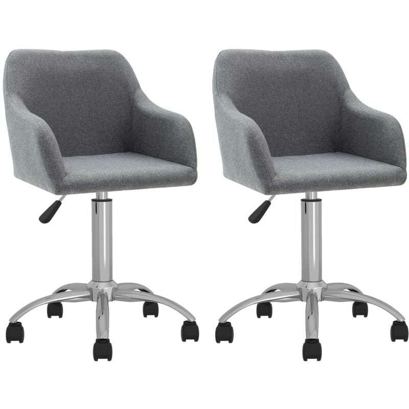 

vidaXL Sillas de comedor giratorias 2 unidades tela gris claro - Gris