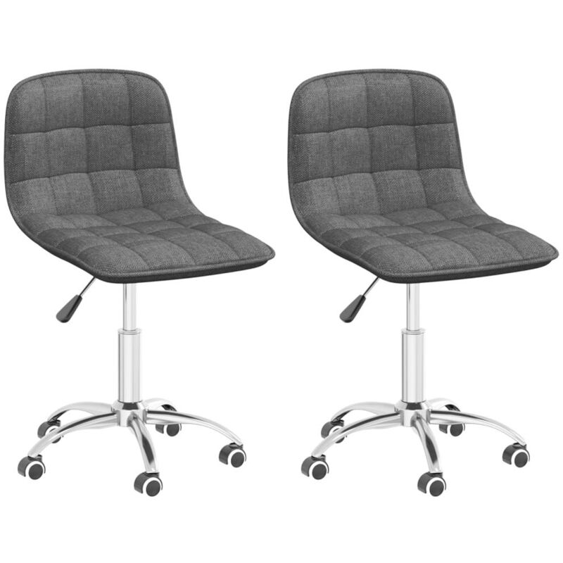 

vidaXL Sillas de comedor giratorias 2 unidades tela gris claro - Gris
