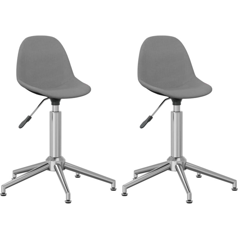 

vidaXL Sillas de comedor giratorias 2 unidades tela gris claro - Gris