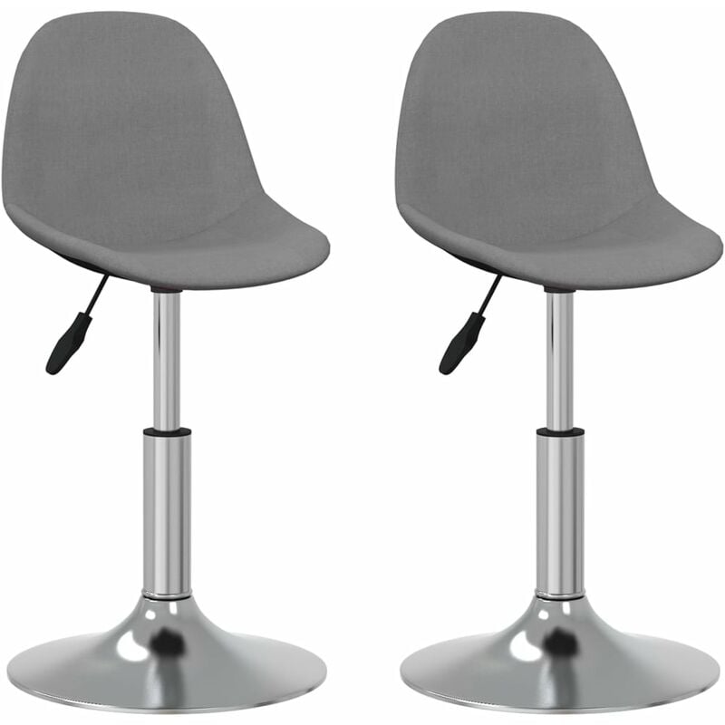 

vidaXL Sillas de comedor giratorias 2 unidades tela gris claro - Gris