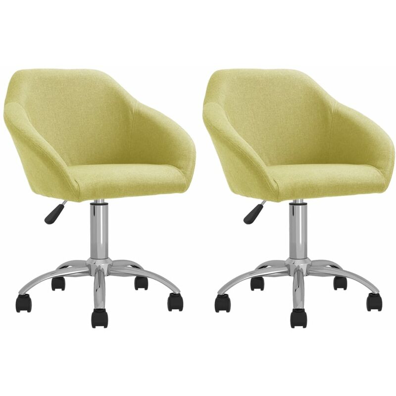 

vidaXL Sillas de comedor giratorias 2 unidades tela verde - Verde