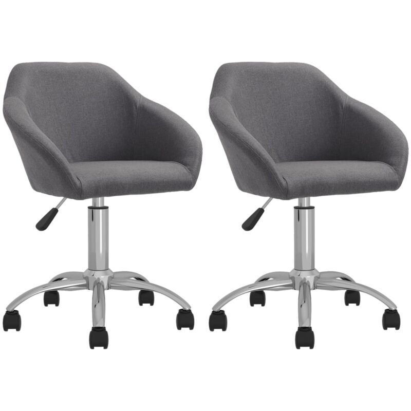 

vidaXL Sillas de comedor giratorias 2 unidades tela gris claro - Gris